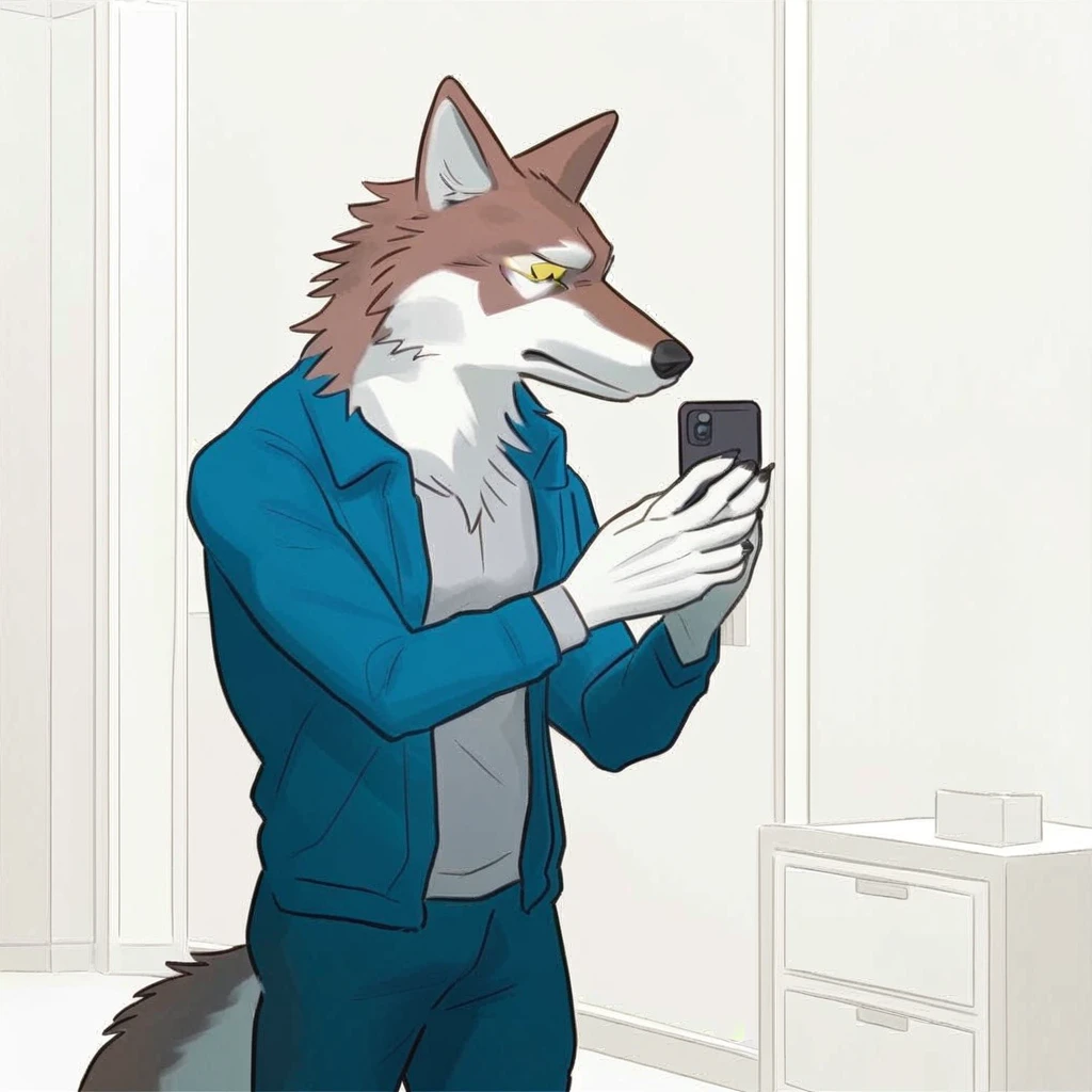 Brown & White Male Wolf V1