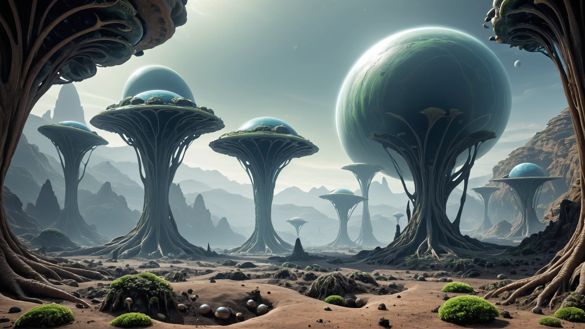 <lora:artfullyENVIRON_SDXL_V1:1>, alien planet, biome, environment setting