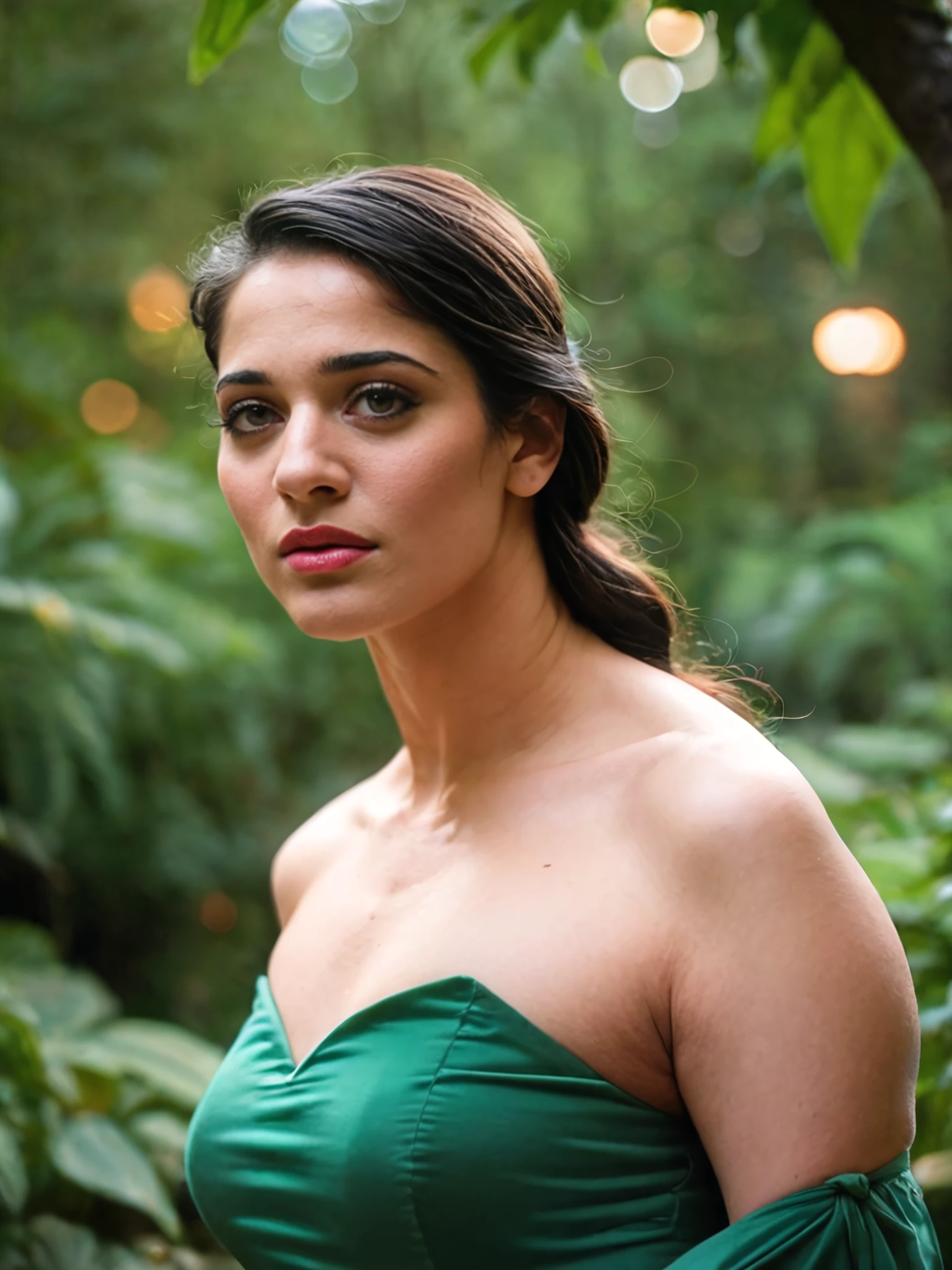 score_9, score_8_up, score_8,30yo woman,portrait photo,tamannah bhatia,solo,  realistic,, Forest Green indian dress, censored, hotel background bokeh  <lora:Tamannah_Bhatia_PonyXL_LoRA_prodigy_local_WD14:0.7>