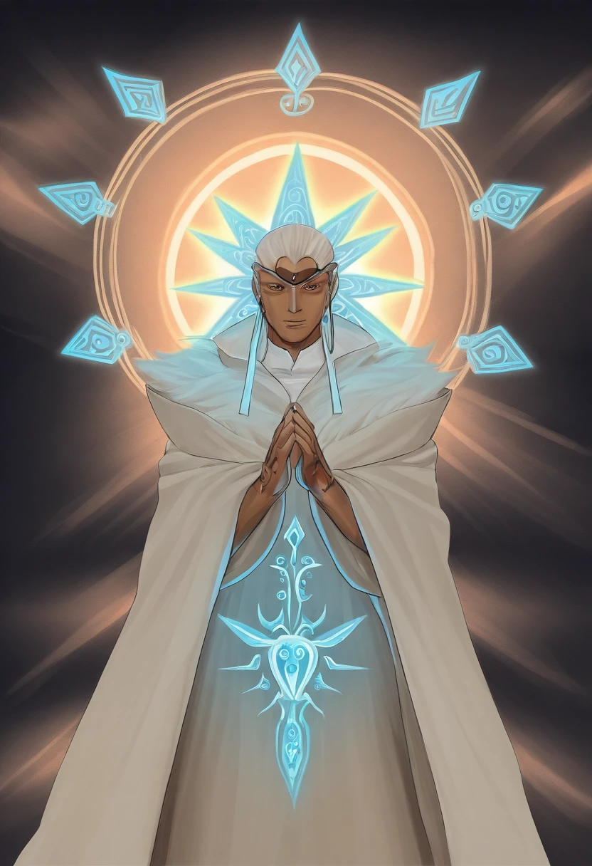 A celestial mage with luminescent tattoos of arcane sigils and mystical glyphs, each mark imbued with the power of the arcane arts