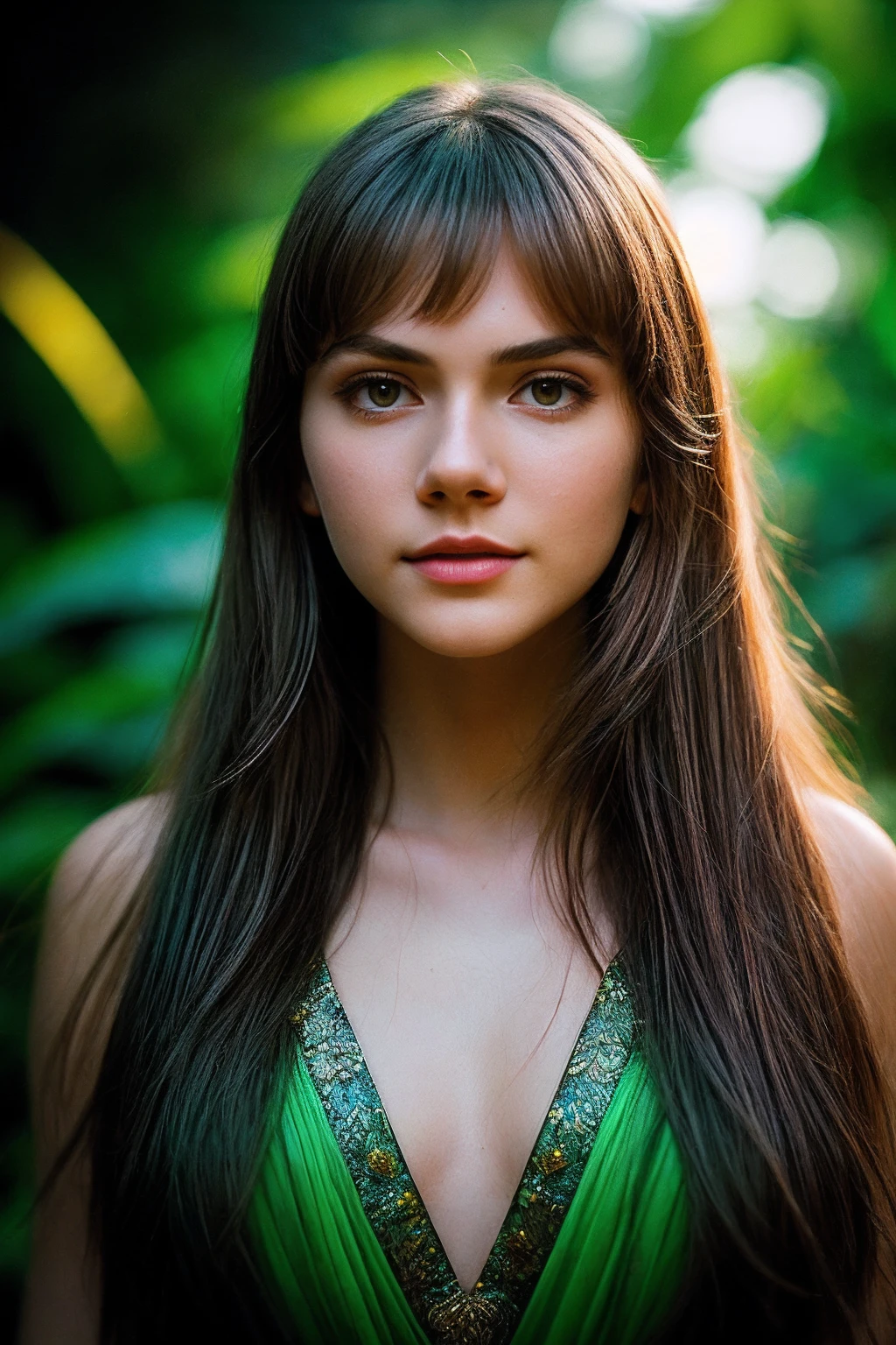 EmiliaJ_SoloTI_v1,
(Amidst the lush jungles of Pandora:1.1), (awe-inspiring close-up amidst Na'vi culture), mystical and courageous presence, (bioluminescent plants and floating mountains creating an enchanting backdrop), artistically captured photography, 35mm, natural and ethereal ambient light, vibrant and otherworldly hues, intricately detailed, (High Detail:1.1), Reverently focused, alien, dynamic and luminous lighting, (resilient expression in the frame), (piercing gaze details), textured elements, Na'vi essence, ((protagonist's determined aura)), vivid tones, alien details, mystical charm, subtle contrasts,
epiCPhoto,
<lora:add_detail:0.6>