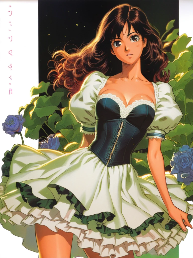 woman, manga ,dress, sexy figure, Corset
 score_8_up <lora:Eyeshield21 Manga ft:1>