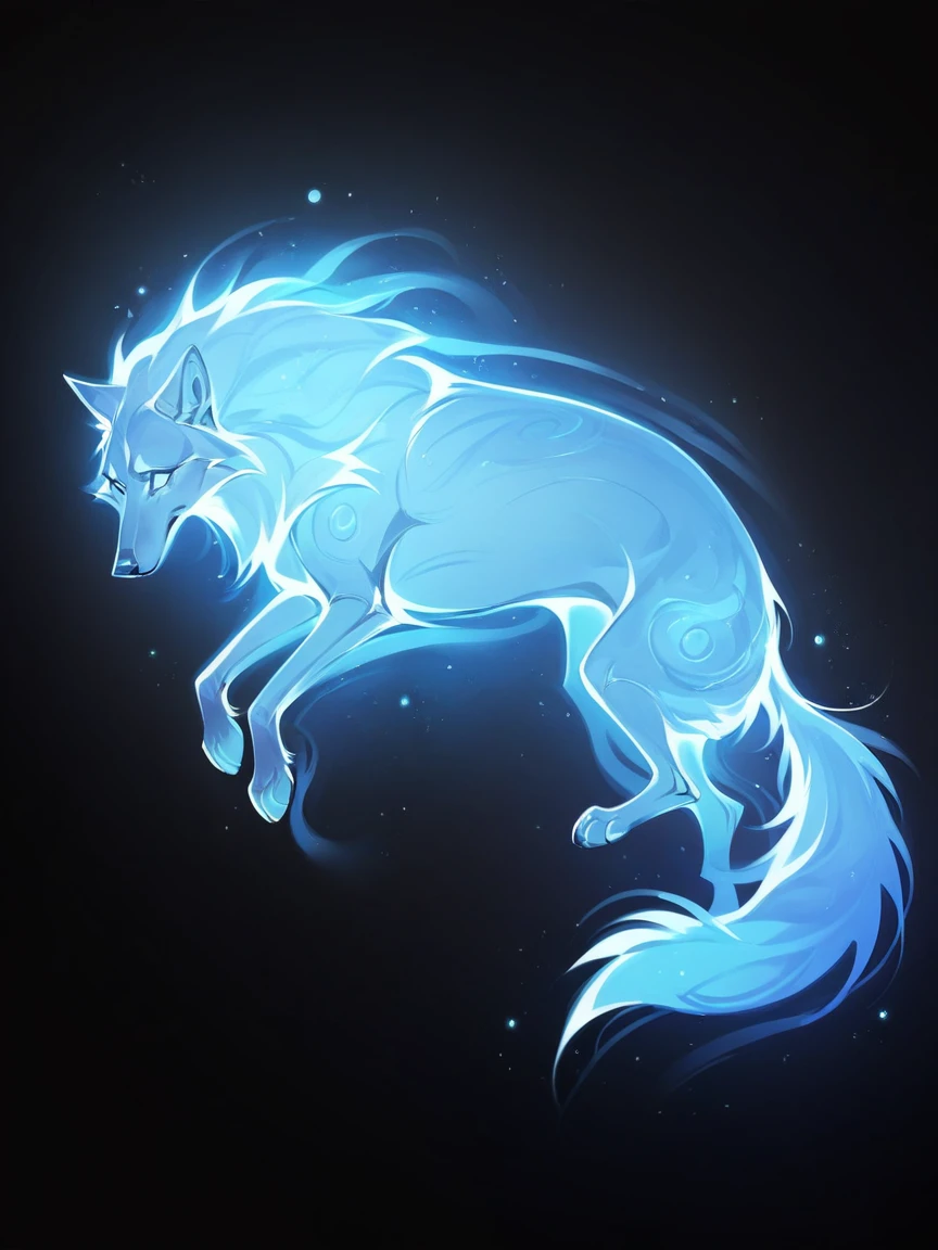 score_9, score_8_up, score_7_up, score_6_up, score_5_up,  <lora:p4tr0nusXLP:1> p4tr0nus, no humans, glowing, black background, blue theme, wolf, feral