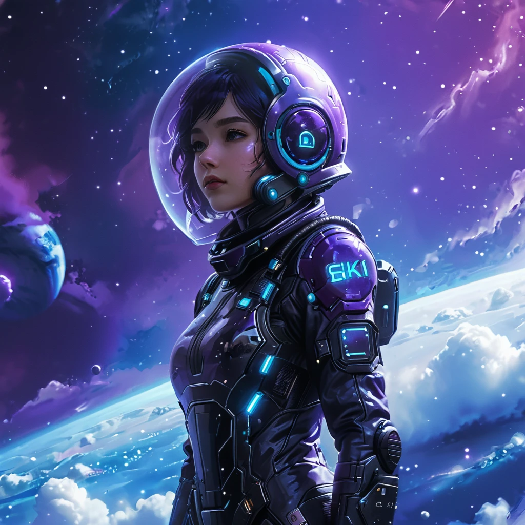 masterpiece,8k,high resolution,
 <lora:space_backround-XL-7:0.4>,
 <lora:Space_clothes-xl-8:0.6>,
space_backround,space_space,
1girl,solo,helmet,space suit,cyberpunk,female focus,portrait,planet, scenery, cloud, space, star (sky), sky,purple theme,