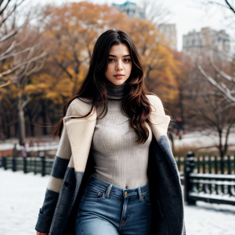 (New York Central Park, SFW, full-length wool coat, turtleneck sweater, straight-leg jeans, knee-high boots, strolling through the park, midday:1.35) Instagram_Influencer_104_By_Stable_Yogi
Faceshot_By_stable_yogi
Styler_Embedding_By_Stable_Yogi
<lora:Detail Blaster By Stable Yogi:0.5>
(center_parted_long_wavy_hair)