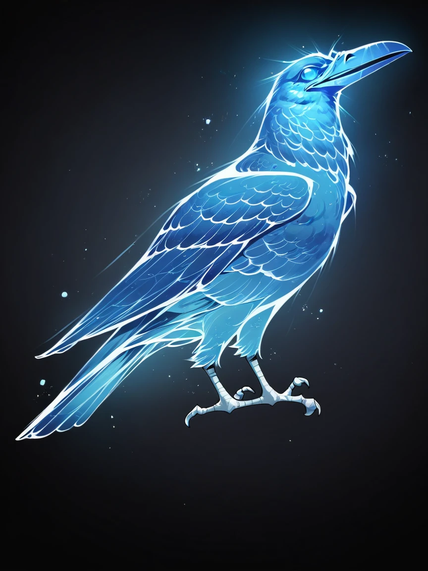 score_9, score_8_up, score_7_up, score_6_up, score_5_up,  <lora:p4tr0nusXLP:1> p4tr0nus, no humans, glowing, black background, blue theme, bird, feral