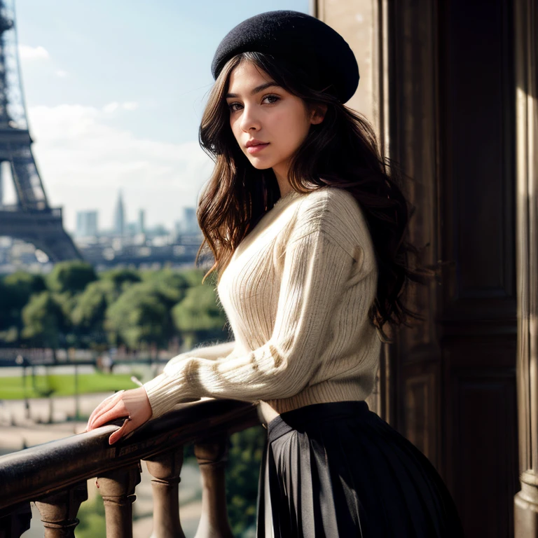 (Paris Eiffel Tower, SFW, long-sleeve cashmere sweater, pleated midi skirt, beret, ballet flats, admiring the tower, late afternoon:1.35) Instagram_Influencer_104_By_Stable_Yogi
Faceshot_By_stable_yogi
Styler_Embedding_By_Stable_Yogi
<lora:Detail Blaster By Stable Yogi:0.5>
(center_parted_long_wavy_hair)