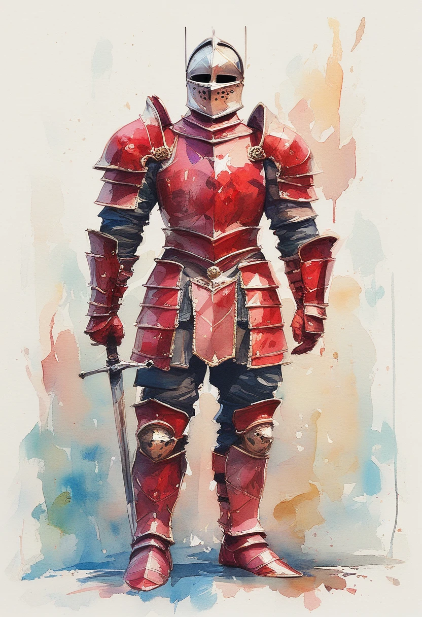 core_9, score_8_up, score_7_up, Male full body portrait, knight in red armor, ArsMJStyle,_Watercolor <lora:ArsMJStylePony_-_Watercolor:1>