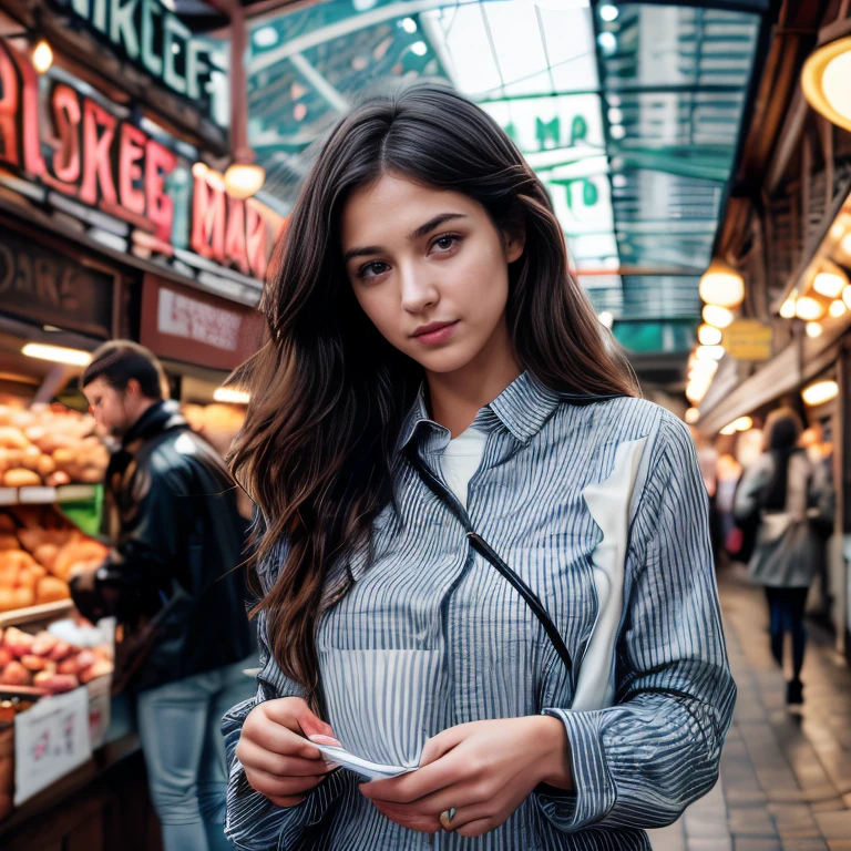 (Seattle Pike Place Market, SFW, raincoat, long-sleeve striped shirt, skinny jeans, ankle boots, browsing the market stalls, early morning:1.35) Instagram_Influencer_105_By_Stable_Yogi
Faceshot_By_stable_yogi
Styler_Embedding_By_Stable_Yogi
<lora:Detail Blaster By Stable Yogi:0.5>
(center_parted_long_wavy_hair)