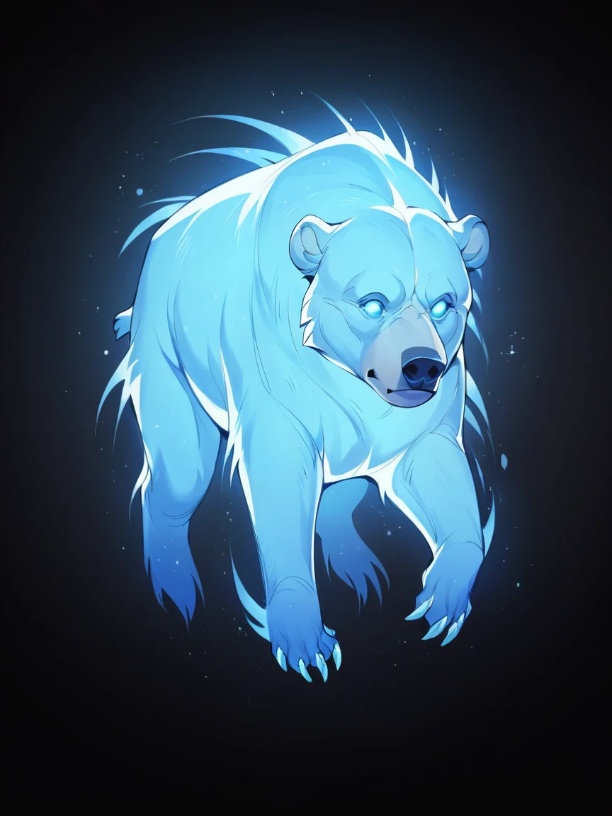 score_9, score_8_up, score_7_up, score_6_up, score_5_up,  <lora:p4tr0nusXLP:1> p4tr0nus, no humans, glowing, black background, blue theme, bear, feral