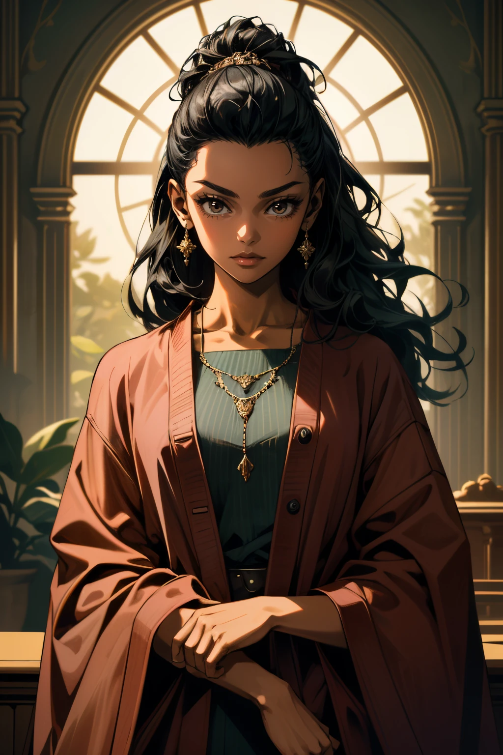 ((ultra detailed, masterpiece, absurdres))
<lora:AWSaga:0.8>
AWSaga, 1girl, very dark skin, brown eyes, black hair, long hair, looking at viewer, as the cover model for a fashion magazine