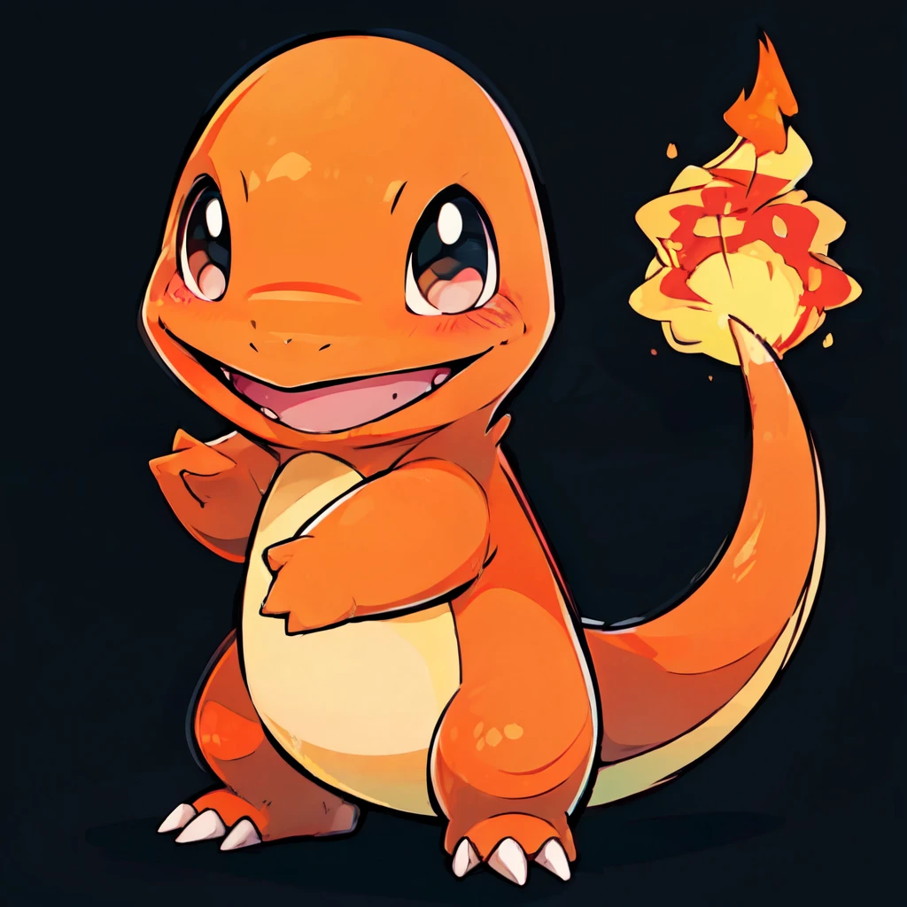 <lora:Kawaii:0.6>,     solo, blush, smile,    <lora:Charmander_Pokemon:0.8>, Charmander_Pokemon,  simple background,