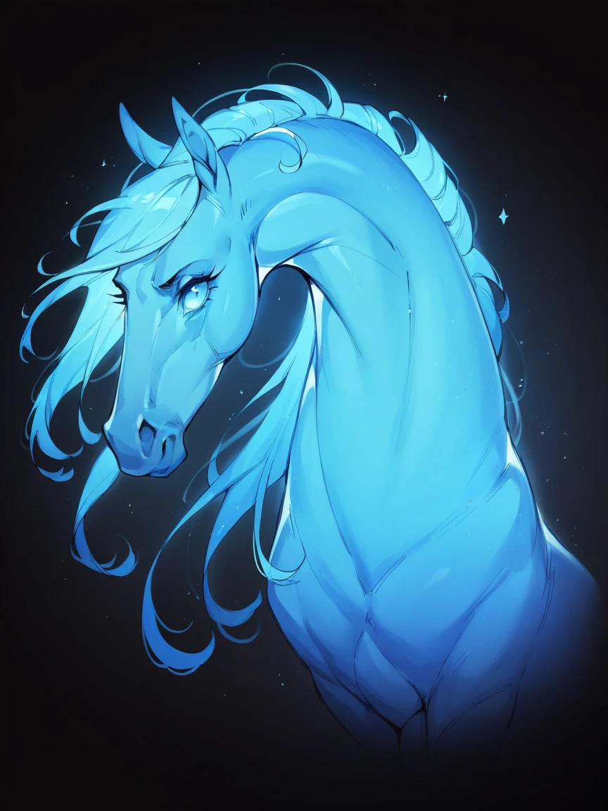 score_9, score_8_up, score_7_up, score_6_up, score_5_up,  <lora:p4tr0nusXLP:1> p4tr0nus, no humans, glowing, black background, blue theme, horse, feral