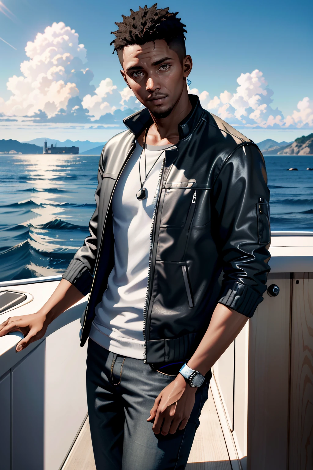 ((ultra detailed, masterpiece, absurdres))
<lora:WDMarkus:0.8>
WDMarkus, 1boy, very dark skin, brown eyes, short hair, looking at viewer, on a luxury yacht, ocean and sky as backdrop