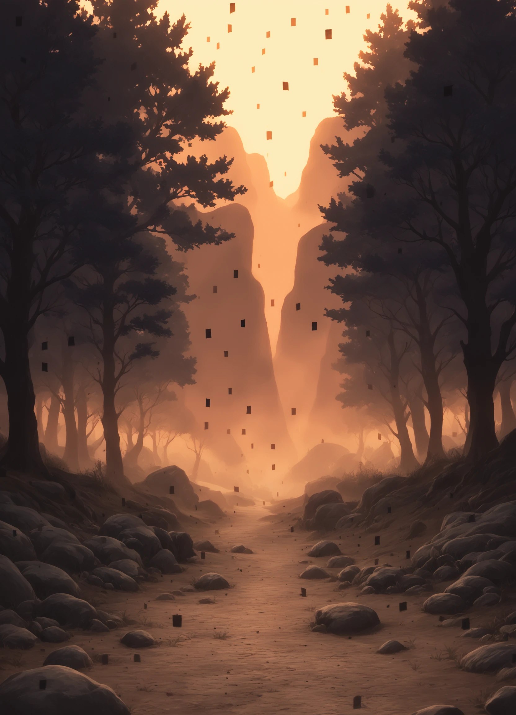 score_9, score_8_up, score_7_up, score_6_up, (twili_particles:1.5), (twili_dusk:1.1),
landscape, scenery, forest, dirt path, archway, rock, tree, 
orange theme, (fog:1.2), dark clouds,
<lora:tp_twili_particles_ponyxl_v1.4-000110:1>
 <lora:detailer_pony:1>