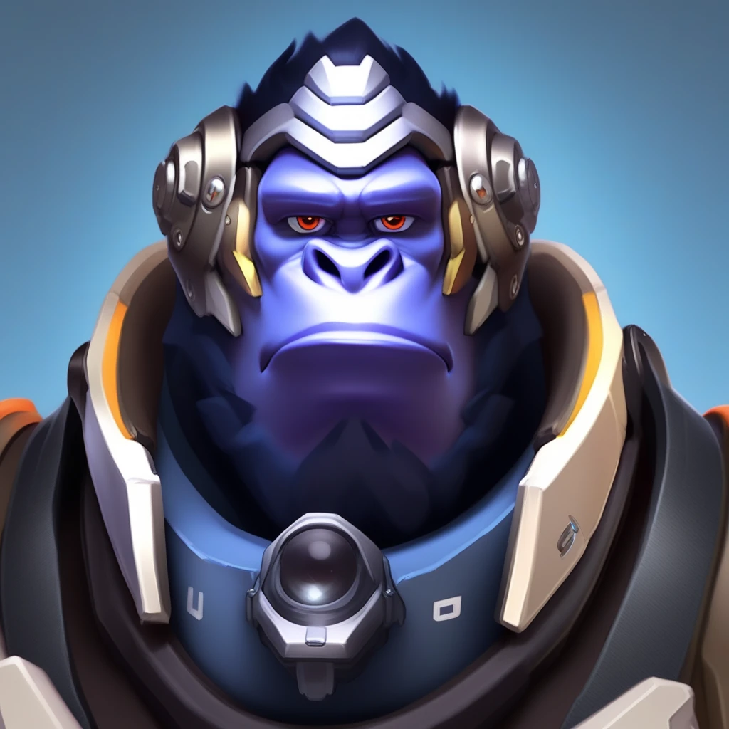 Winston, overwatch, face, portrait, gorilla