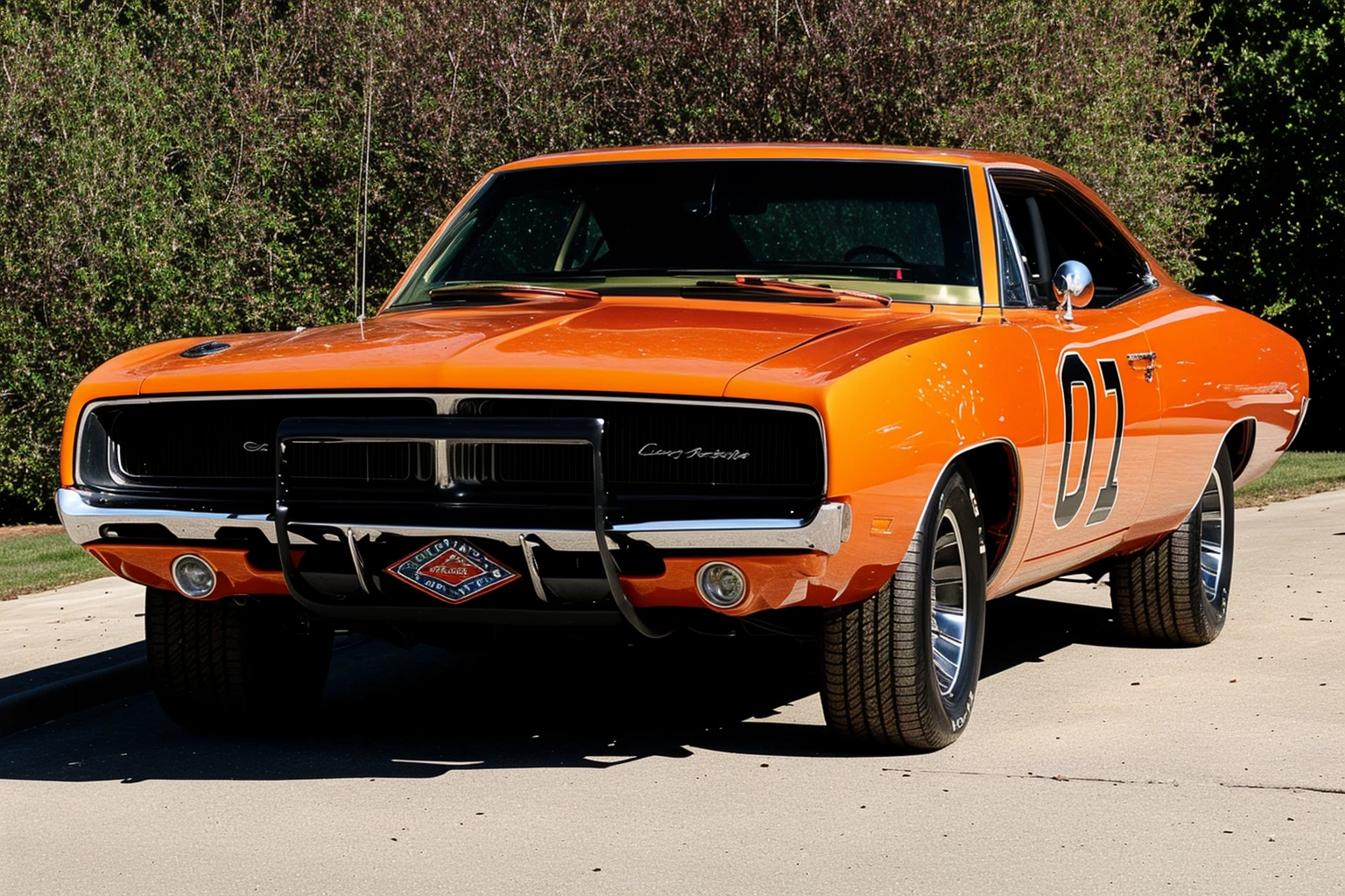 dodgechargergenerallee, ground vehicle, car, vehicle focus, no humans, high detail photography, sharp focus, 01, general lee