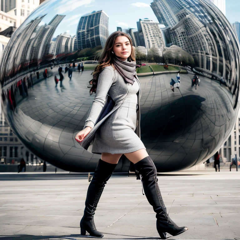 (Chicago Millennium Park, SFW, wool overcoat, turtleneck dress, patterned scarf, knee-high boots, walking near the Cloud Gate sculpture, early afternoon:1.35) Instagram_Influencer_106_By_Stable_Yogi
Faceshot_By_stable_yogi
Styler_Embedding_By_Stable_Yogi
<lora:Detail Blaster By Stable Yogi:0.5>
(center_parted_long_wavy_hair)
