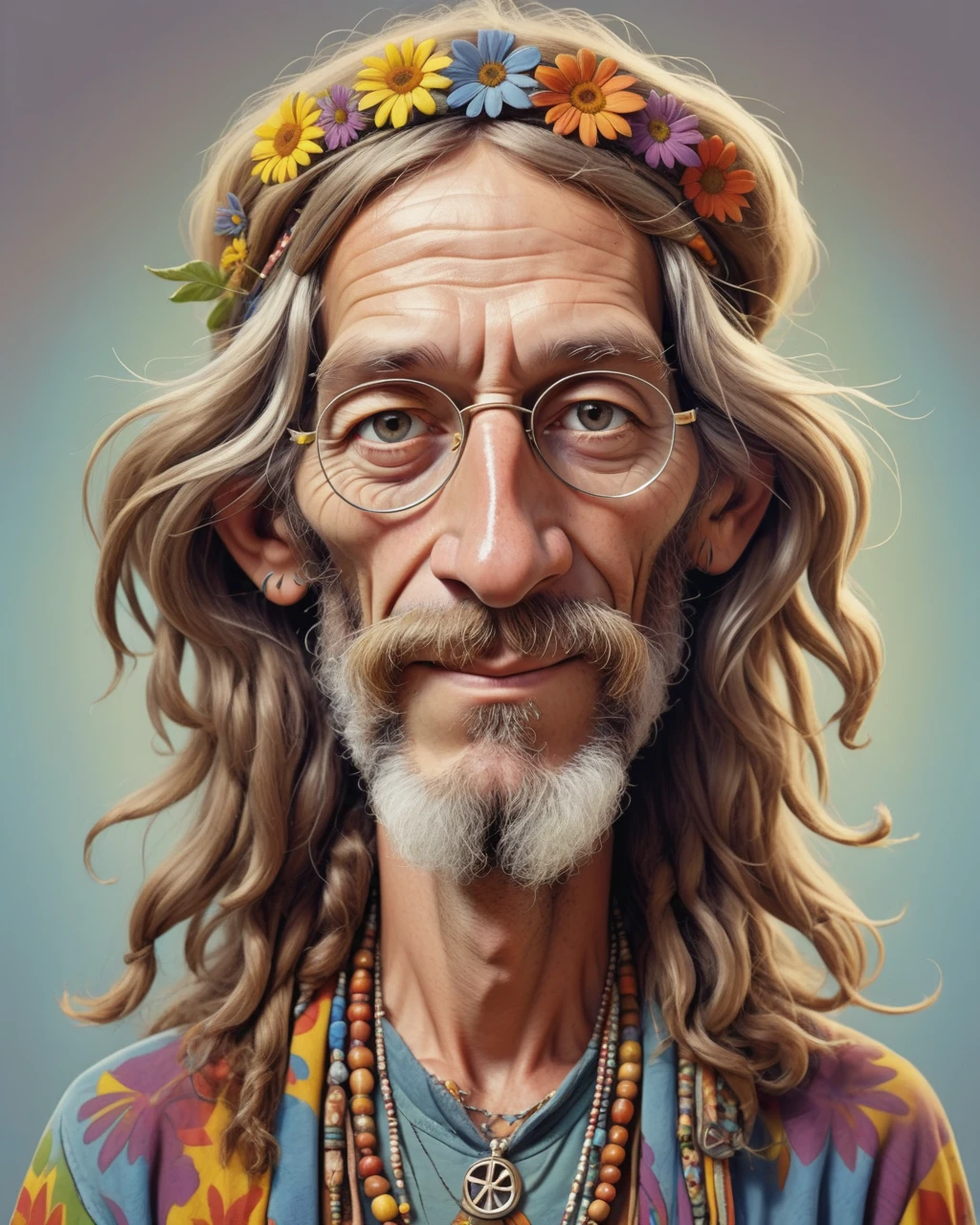 high hippie, caricature