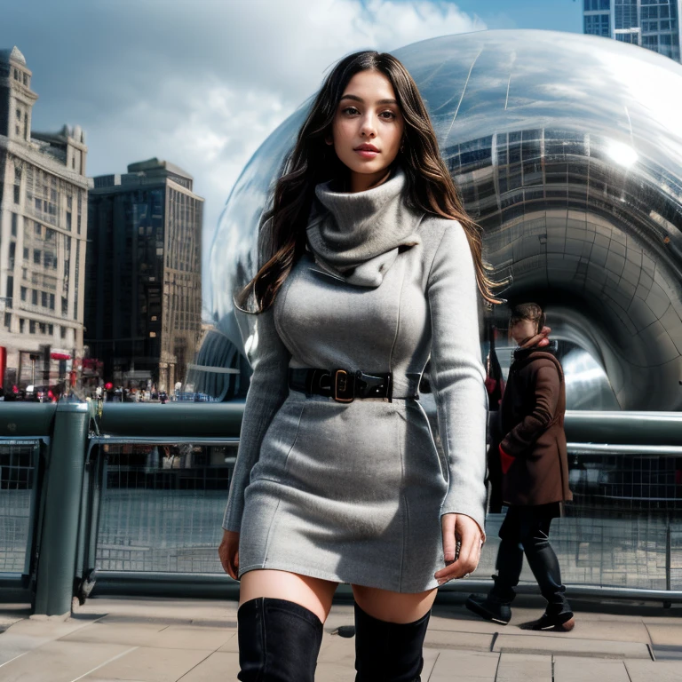 (Chicago Millennium Park, SFW, wool overcoat, turtleneck dress, patterned scarf, knee-high boots, walking near the Cloud Gate sculpture, early afternoon:1.35) Instagram_Influencer_108_By_Stable_Yogi
Faceshot_By_stable_yogi
Styler_Embedding_By_Stable_Yogi
<lora:Detail Blaster By Stable Yogi:0.5>
(center_parted_long_wavy_hair)