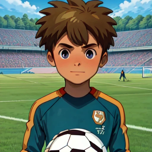 {{{{{m{{{{{masterpiece}}}}}} {{{{{high indicrated details}}}}} , soccer boy,green  soccer trikot, , best quality, on grass 8 K, High Quality, , stay infront goal, keeper gloves, catch a ball
 <lora:Tachimukai_Yuuki_Inazuma_Eleven:1> TachimukaiYuuki, brown hair