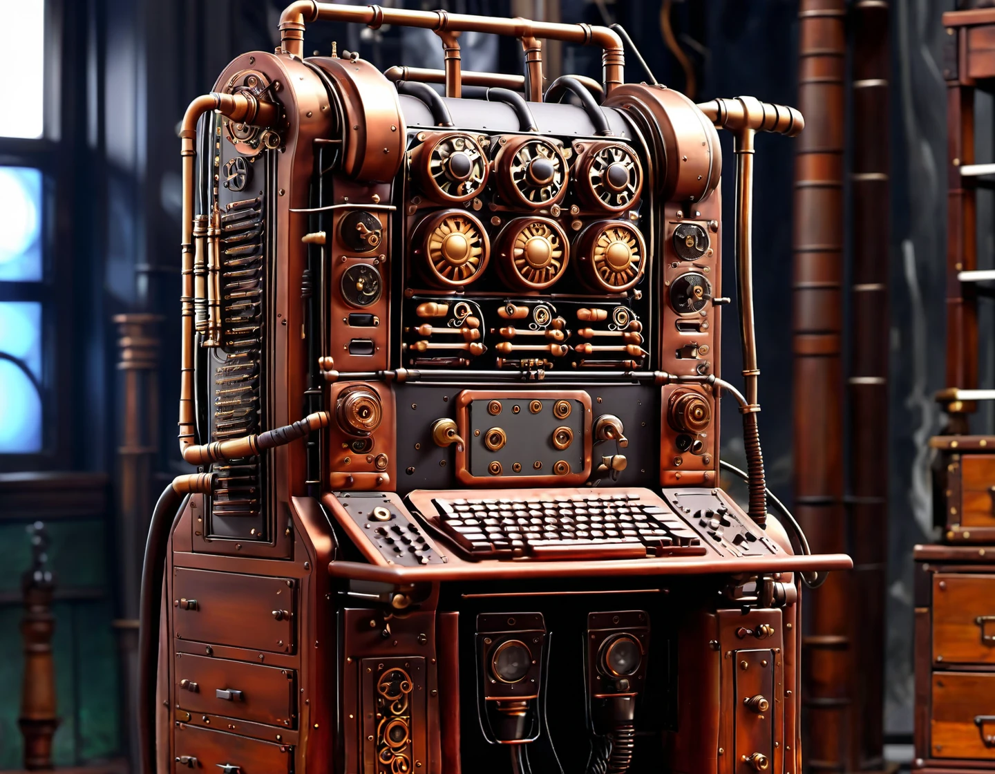 vintage steampunk { battle tank | battle mech | dirigible | city | factory | landscape | toaster | aircraft | race car | sphere | cube | kitchen | living room | truck | computer | luxury car | altar | artillery | warfare | coffee machine | excavator | village | people | man | woman | monster | combine harvester },