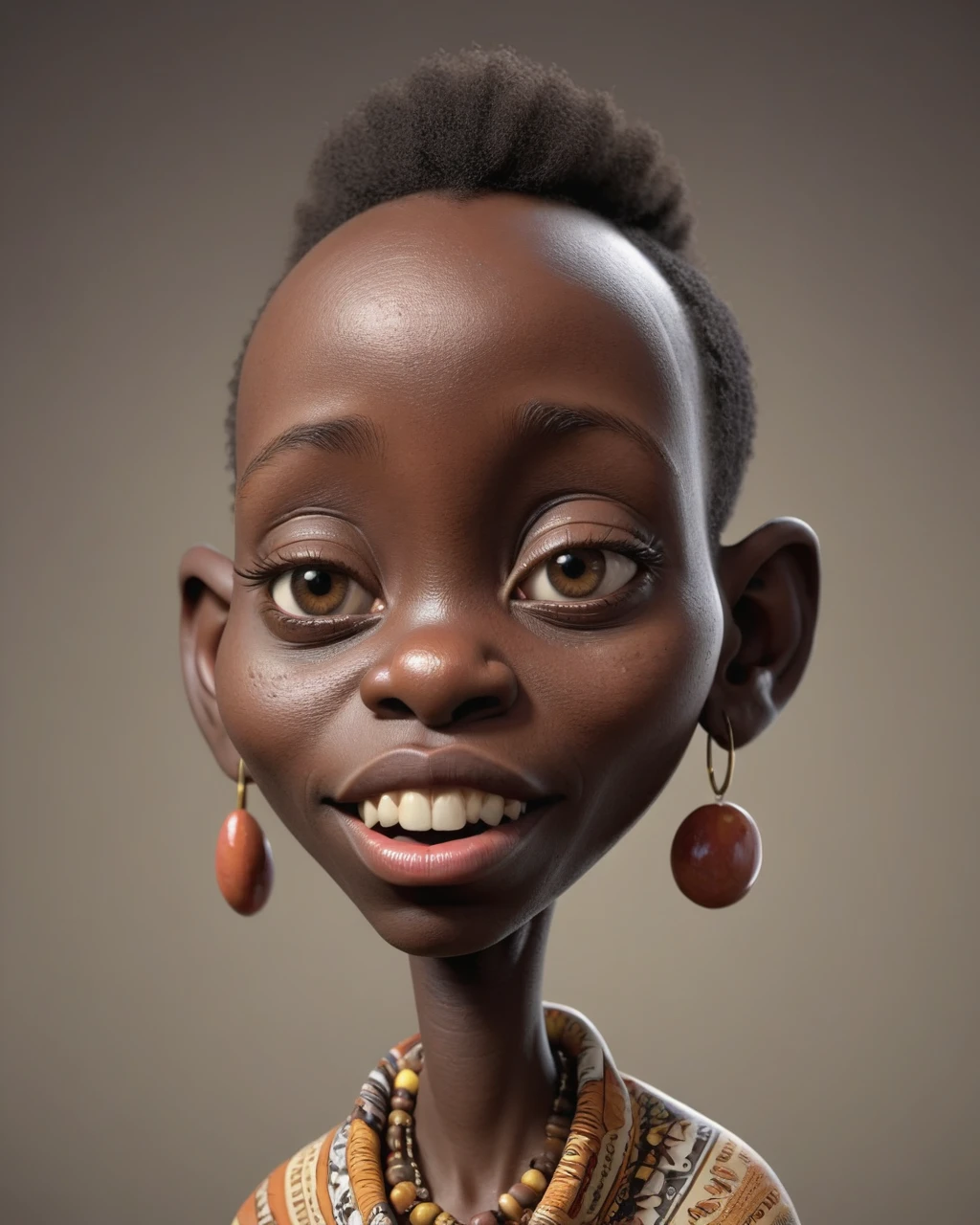 african, caricature, 3D, subsurface scattering