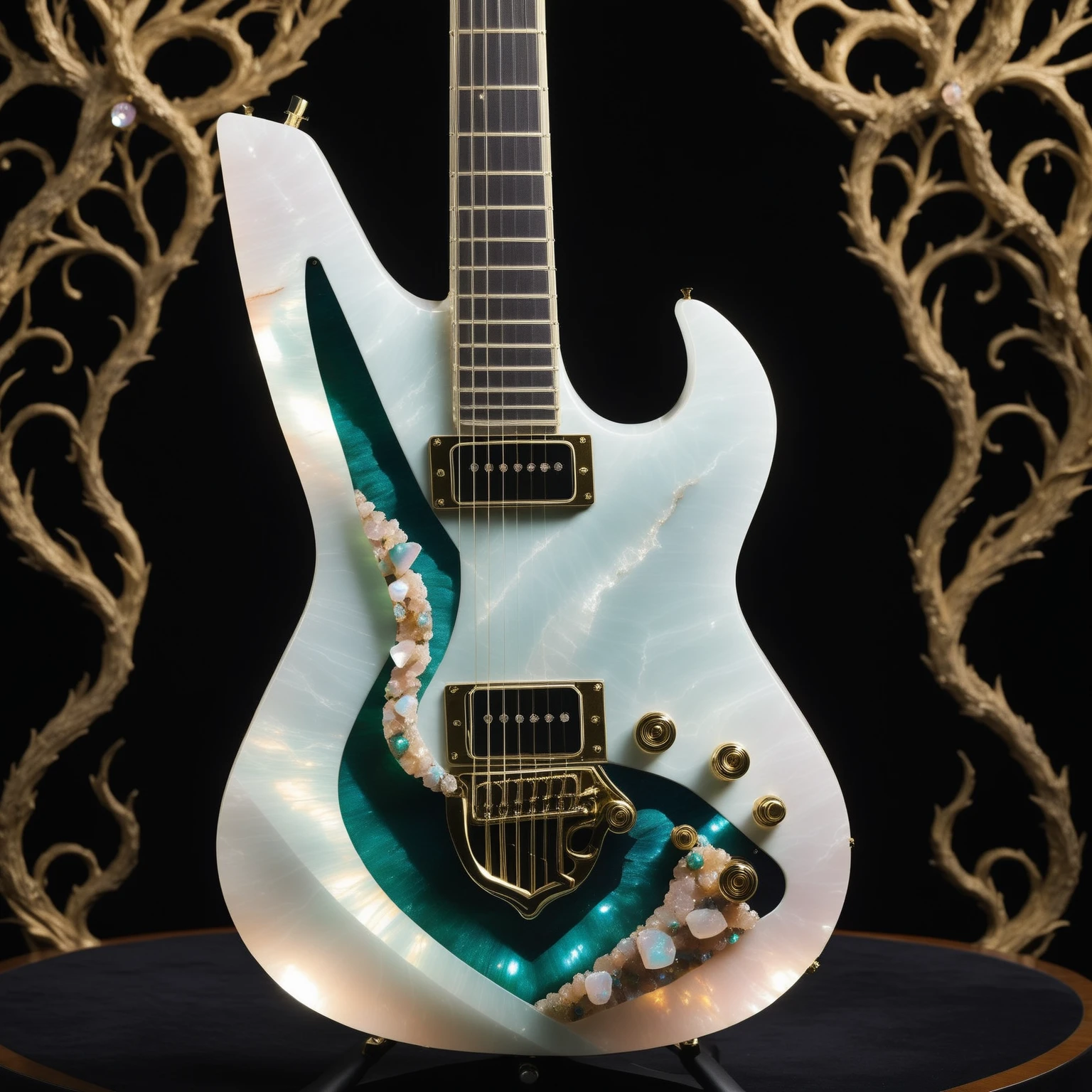 a guitar made out of Jed-Auquartz,  <lora:AuraQuartzStyle-000006:0.7>