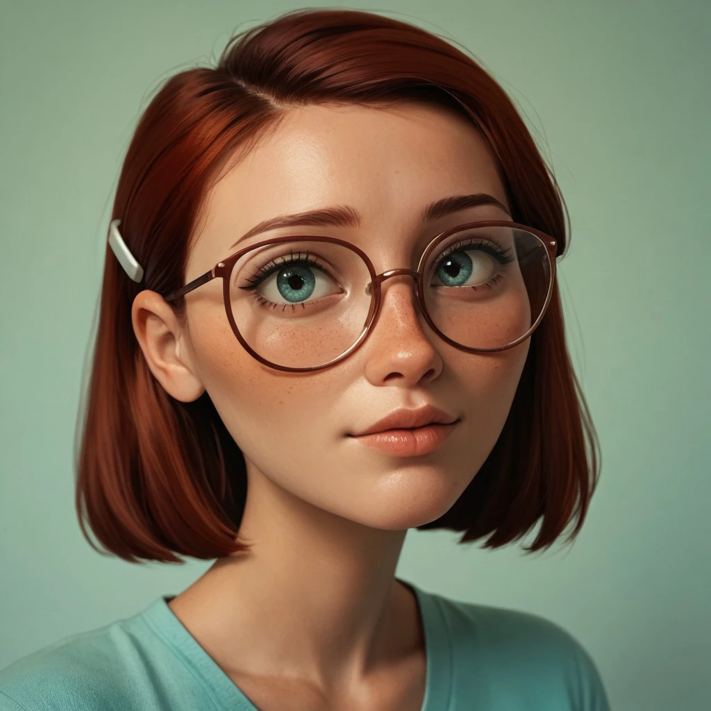 score_9, score_8_up, score_7_up, score_6_up, score_5_up, score_4_up, RioLinda, glasses, Auburn hair, portrait