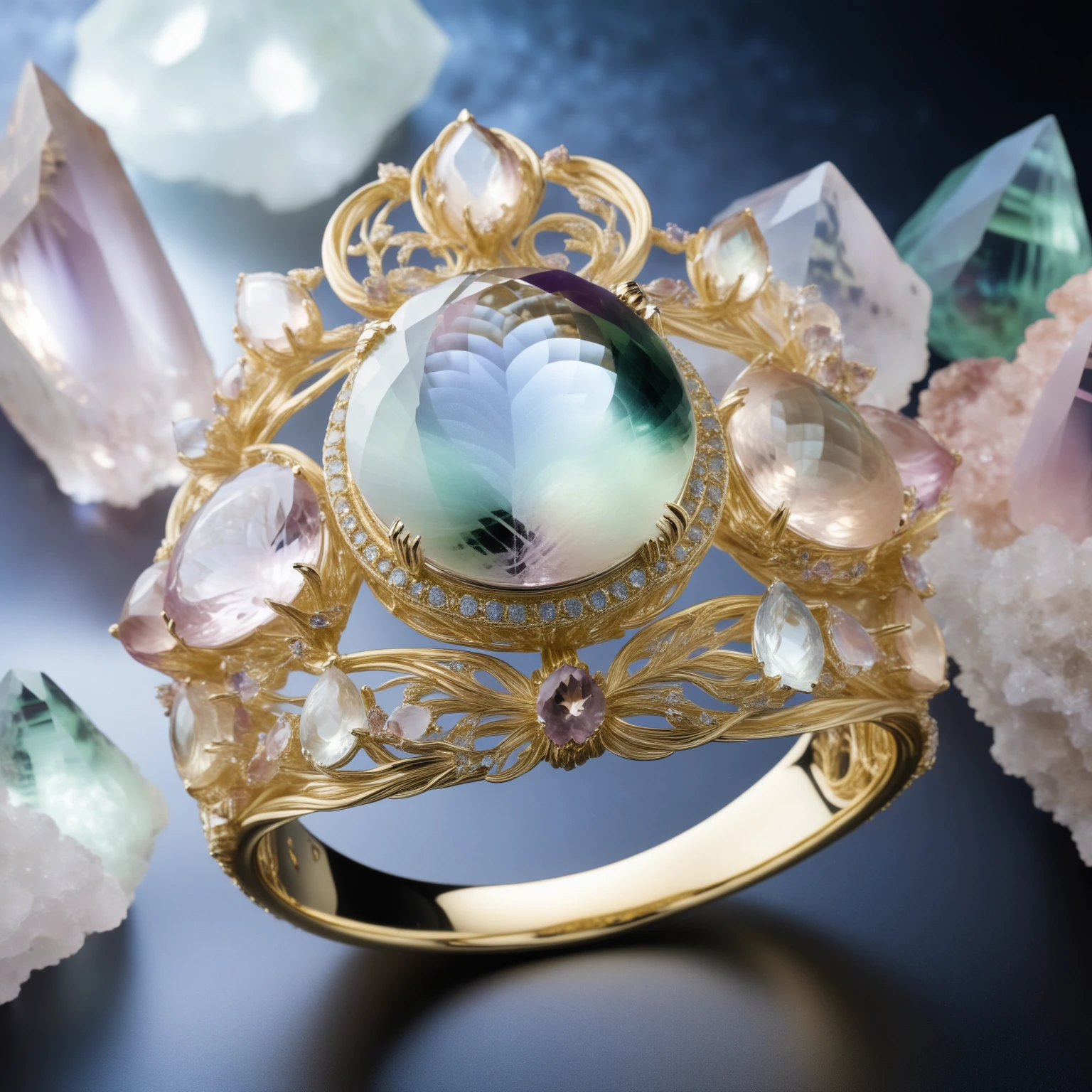 a close up of a ring  made out of  Jed-Auquartz,   <lora:AuraQuartzStyle:0.8>