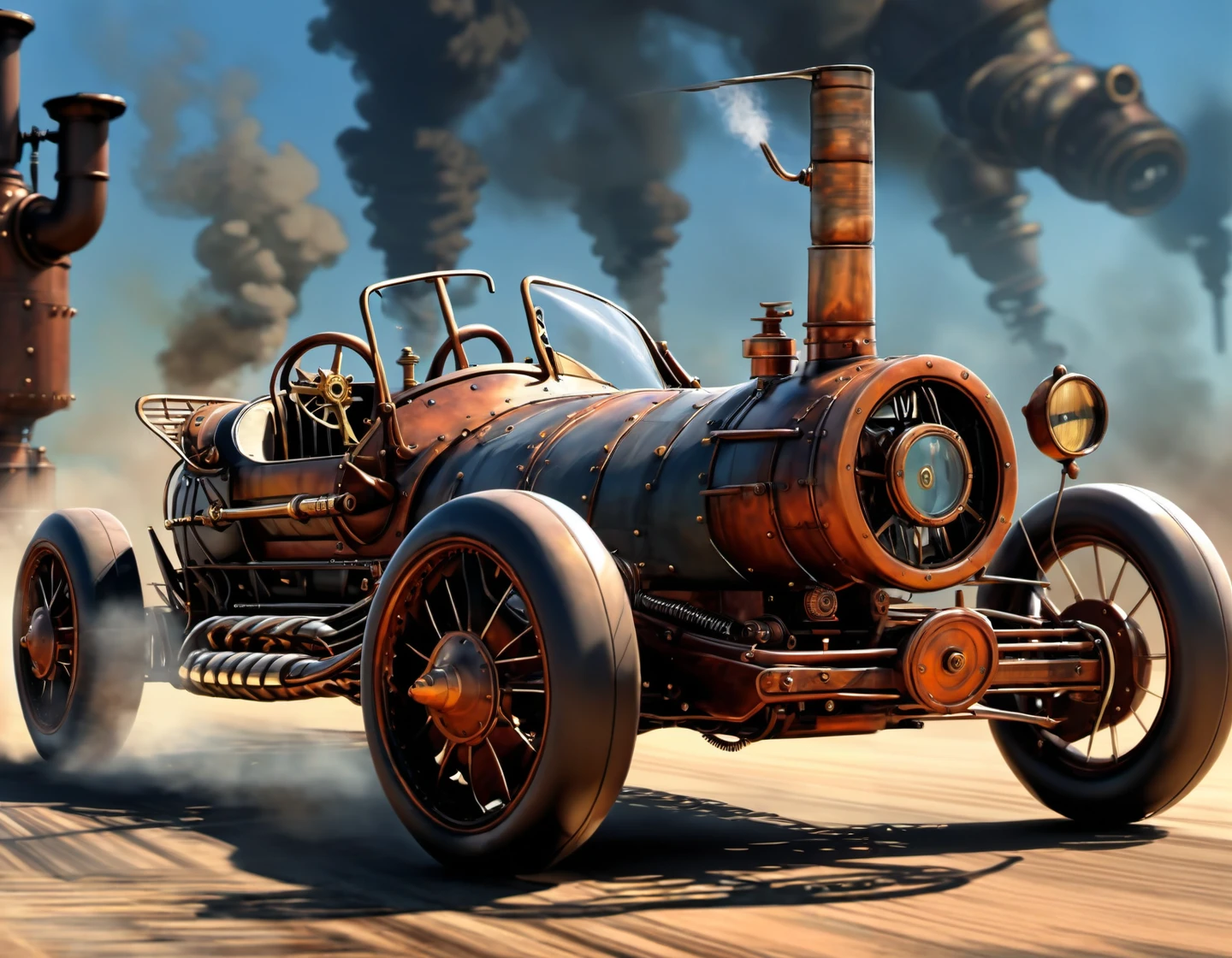 vintage steampunk { battle tank | battle mech | dirigible | city | factory | landscape | toaster | aircraft | race car | sphere | cube | kitchen | living room | truck | computer | luxury car | altar | artillery | warfare | coffee machine | excavator | village | people | man | woman | monster | combine harvester },