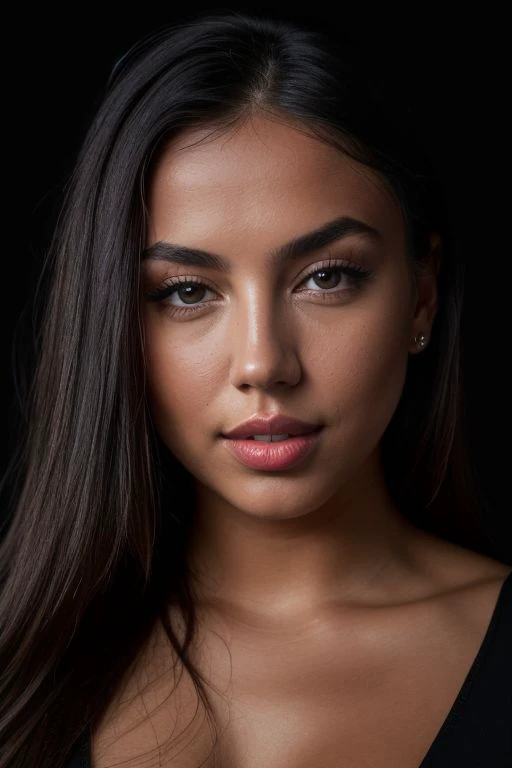 DEN_itsangelinabae_OF,
((headshot:1.2) portrait on a (plain black background:1.2), (headshot:1.2), (face focus:1.1), (facing the camera:1.2), Head in the centre, (eye contact:1.3), (intense stare:1.1), mouth open, (facing straightforward:1.2), (forward facing:1.1), Head, face, Head focus, Head tilted down, looking slightly up at the camera:1.2),
bokeh, f1.4, 40mm, photorealistic, raw, 8k, textured skin, skin pores, intricate details <lora:epi_noiseoffset2:1>, epiCRealism