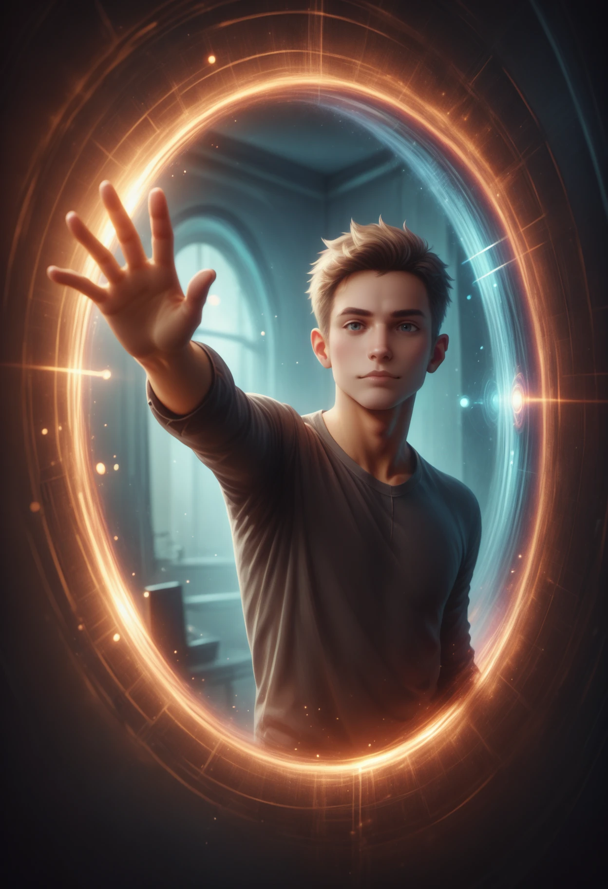 score_9_up, score_8_up, score_7_up, detailed, portal, arm reaching through portal, 1boy, <lora:ReachingThroughPortal:0.6>