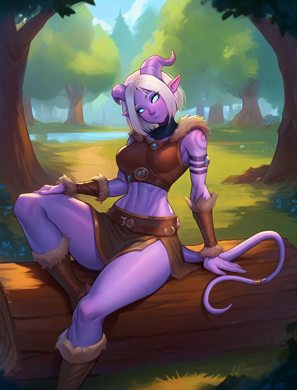 amapolalolxl, yordle, small pile, purple eyes, by rubio, two tails, blue skin, colored skin, Golden armor,green snakeskin shirt, green snakeskin pants, coffee boots, standing, looking at the viewer, Alone, forest, tree spread pussy, bottomless, nude, back, short, sexy, legs open, masturbating, Chibi, sexy figure, big breasts, Vaginal prolapse, exaggerated prolapse, Ahegao, Uterus, ovaries, squatting 