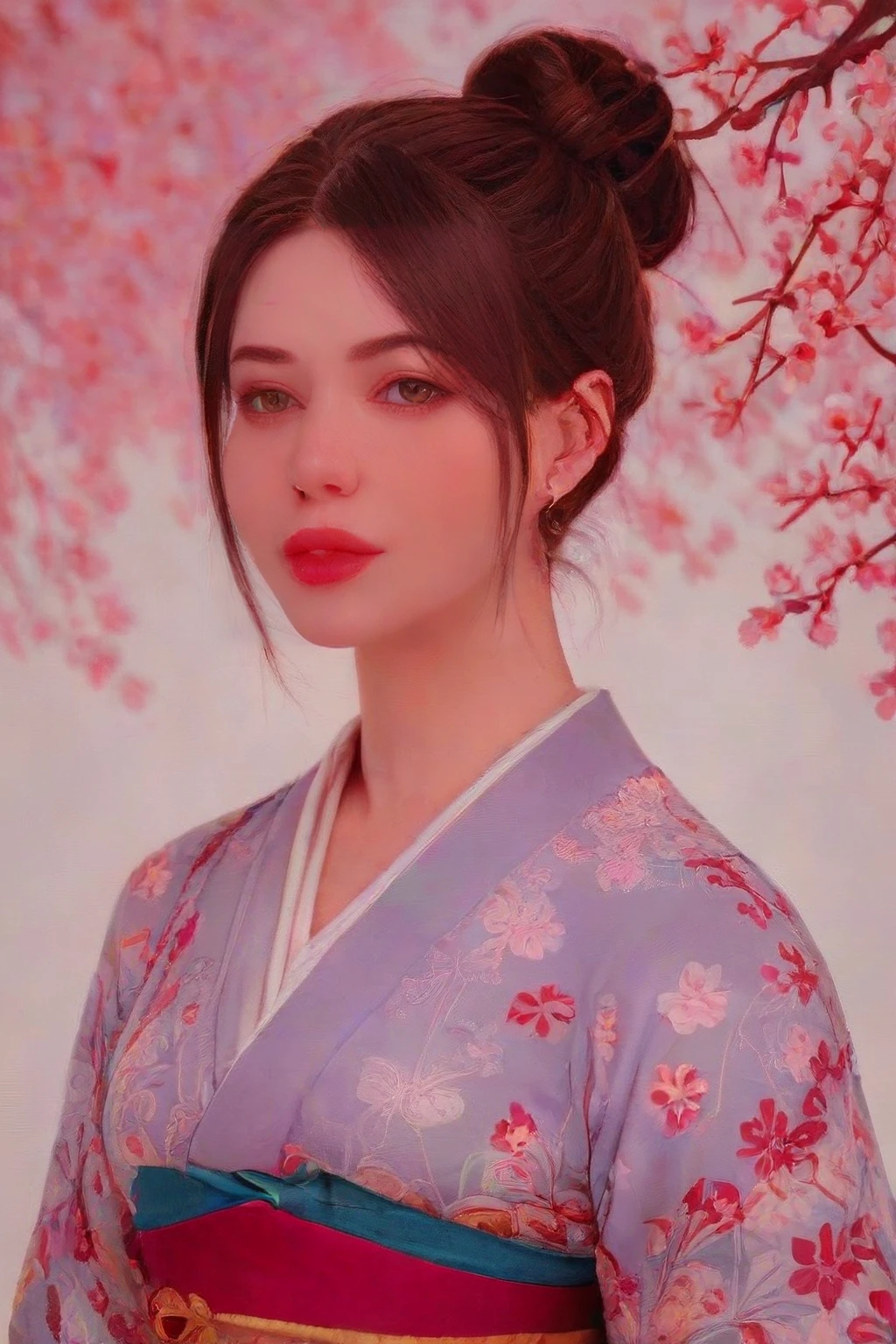 score_9,score_8_up,score_7_up,score_6_up,score_5_up,score_4_up,<lora:Turbo_XL:1>,<lora:Alina_Becker:1>,alina_becker,pale skin,makeup,brown eyes,1girl,kimono,cherry blossoms,upper body,