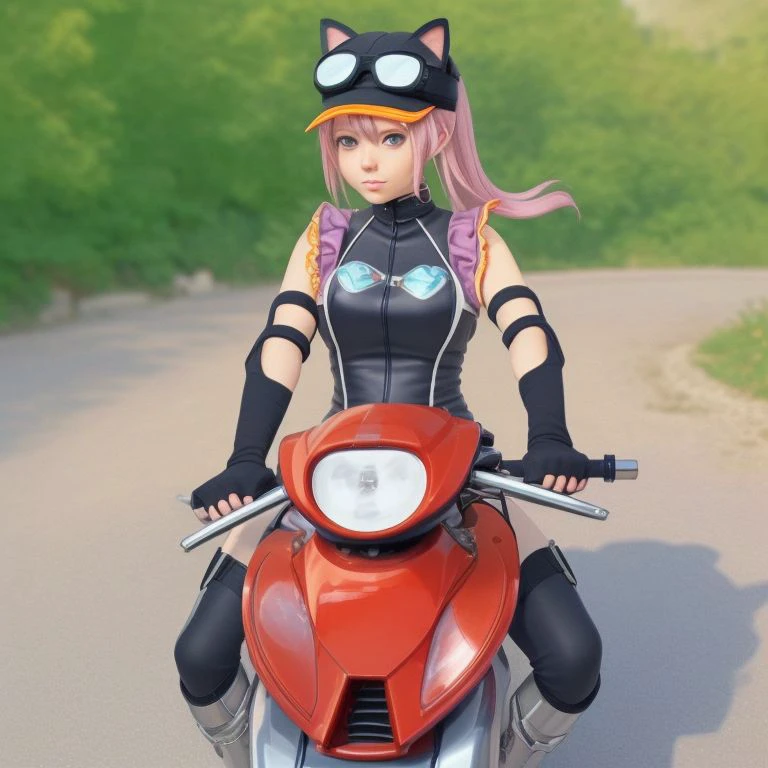 <lora:steamsummersalegirl2_cardosAnimatedv30:0.8> steamsummersalegirl cat fingerless gloves high resolution hd motorcycle