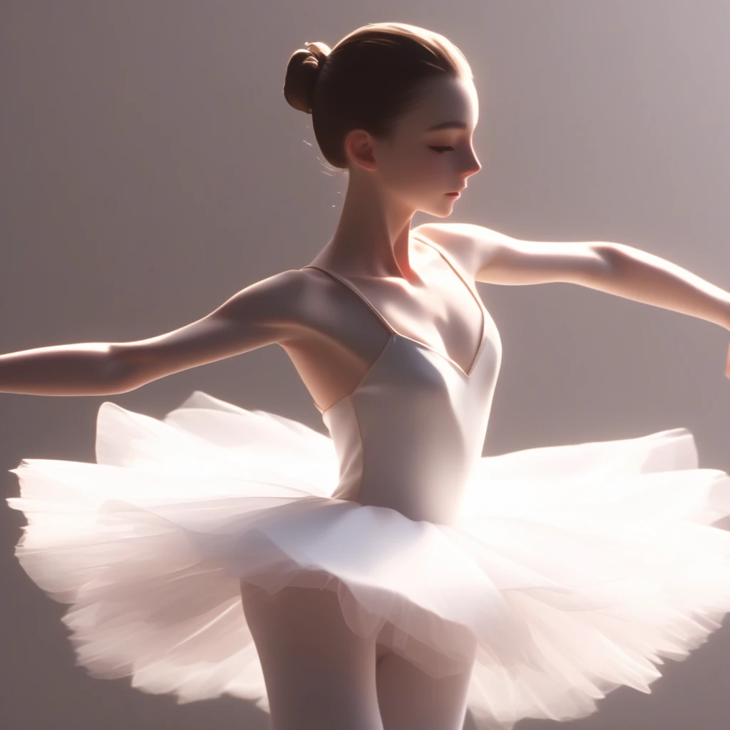 D4NC3RS, a woman in a white dress is dancing, ballet dancing, ballet dress, cinematic angle, cinematic lighting, best quality, masterpiece