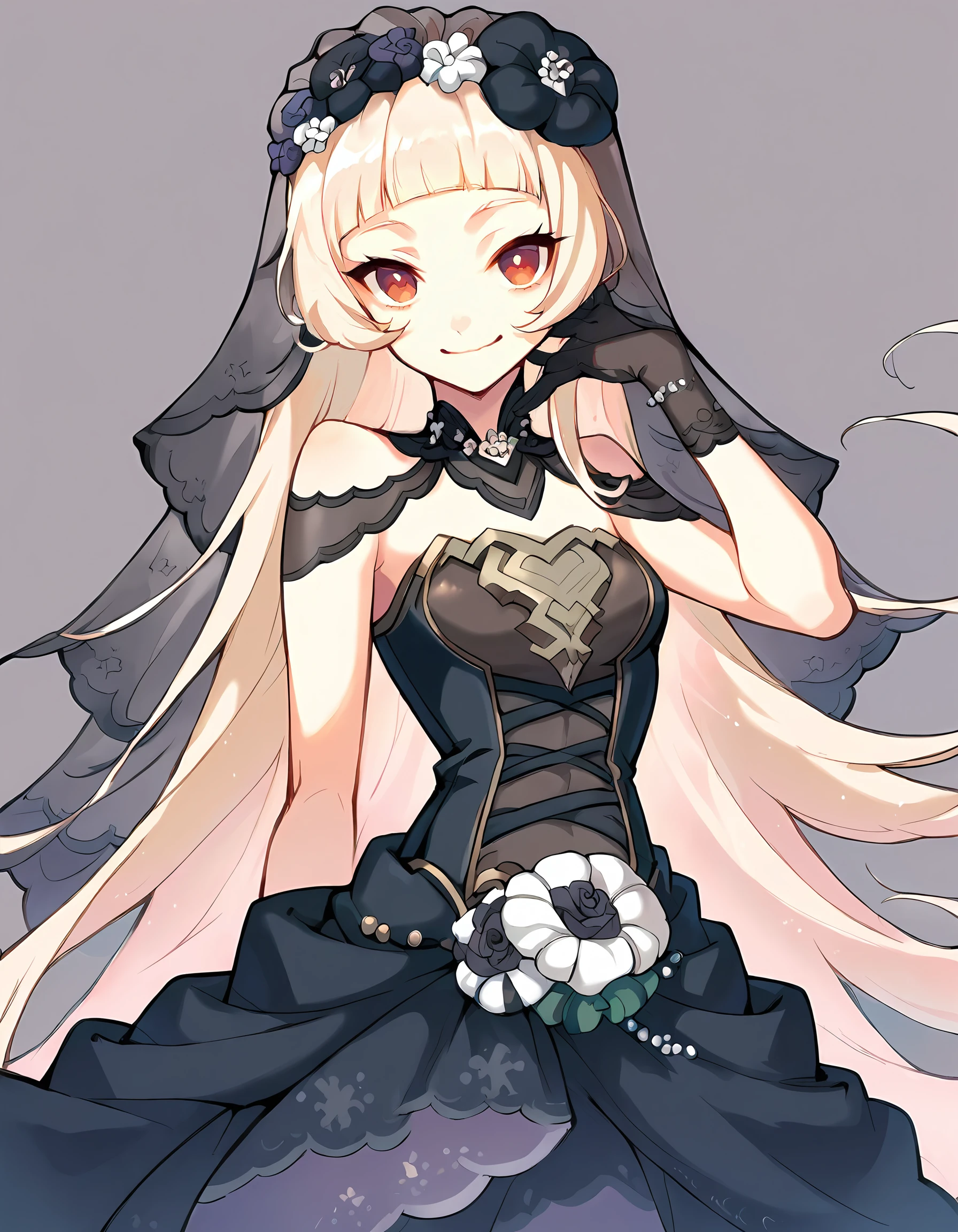 score_9,score_8_up,score_7_up,source_anime,
1boy, solo, otoko no ko,  <lora:Yuki_Pony:1>YukiCeremonial, blond hair, long hair, bare shoulders, black dress, black gloves, bridal veil, black veil, hair flower, strapless dress,
simple background,  smile, lokking at viewer,
<lora:princess_pony_v1:0.4> <lora:add_details_xl:1>