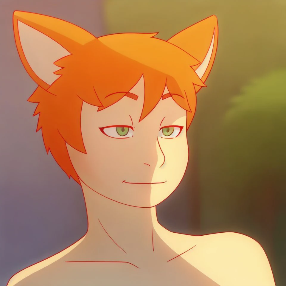 <lora:mikeinel_nick:0.7>
solo, masterpiece,
mikeinel_nick, humanoid, fox ears, fox tail, green eyes, tan skin, orange hair,