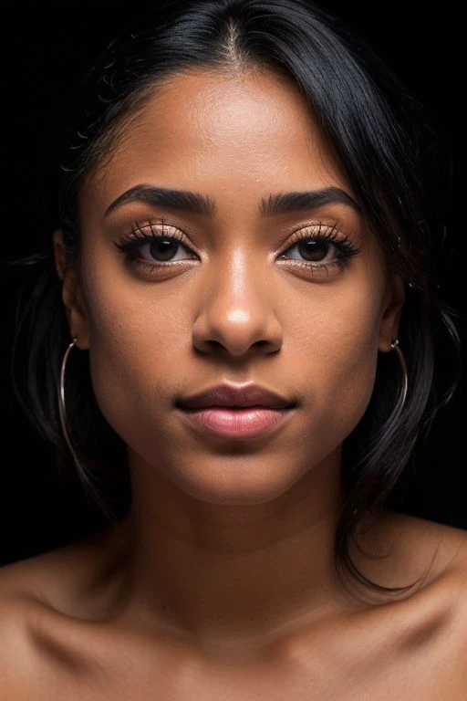 DEN_cocofreda_OF,
((headshot:1.2) portrait on a (plain black background:1.2), (headshot:1.2), (face focus:1.1), (facing the camera:1.2), Head in the centre, (eye contact:1.3), (intense stare:1.1), mouth open, (facing straightforward:1.2), (forward facing:1.1), Head, face, Head focus, Head tilted down, looking slightly up at the camera:1.2),
bokeh, f1.4, 40mm, photorealistic, raw, 8k, textured skin, skin pores, intricate details <lora:epi_noiseoffset2:1>, epiCRealism