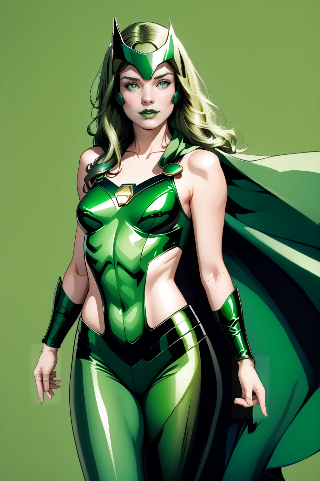 score_9,<lora:Polaris_PDXL_spamb0t:0.85>,Marvel_Polaris,long green hair, green makeup
BREAK [SEP] green sleeveless bodysuit,green mask, green cape, bare shoulders, navel
BREAK [SEP] legs spread, holding ankles with hands
BREAK [SEP] high quality,film grain,abstract background
BREAK [SEP] (hyper detail,insanely detailed,best quality,masterpiece,photorealistic:1.4)