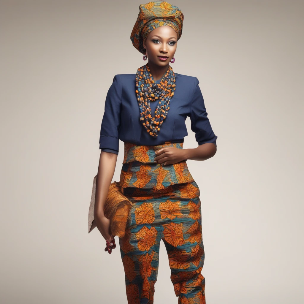 A modern African fashion outfit for work.