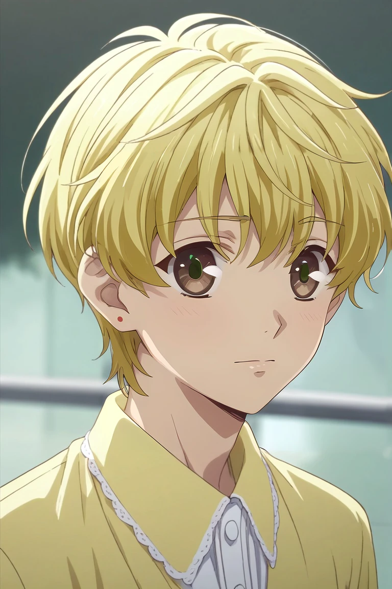 score_9, score_8_up, score_7_up, , rating_safe, , (realistic:0.6), , depth of field, 1boy, solo, male focus, <lora:momiji_souma_pony:0.92>, momiji_souma, blonde hair, brown eyes, short hair, aged down, , , <lora:sdxl_lightning_8step_lora:1>