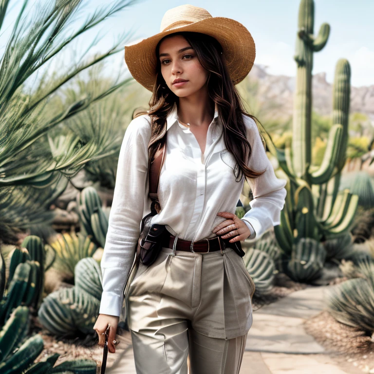 (Phoenix Desert Botanical Garden, SFW, long-sleeve linen shirt, khaki pants, wide-brimmed hat, hiking shoes, exploring desert flora, late morning:1.35) Instagram_Influencer_119_By_Stable_Yogi
Faceshot_By_stable_yogi
Styler_Embedding_By_Stable_Yogi
<lora:Detail Blaster By Stable Yogi:0.5>
(center_parted_long_wavy_hair)