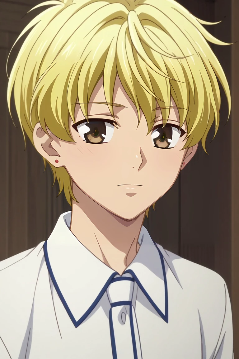 score_9, score_8_up, score_7_up, , rating_safe, intricate details, anime screencap, , , , , 1boy, solo, male focus, <lora:momiji_souma_pony:0.94>, momiji_souma, blonde hair, brown eyes, short hair, aged down, , , <lora:sdxl_lightning_8step_lora:1>