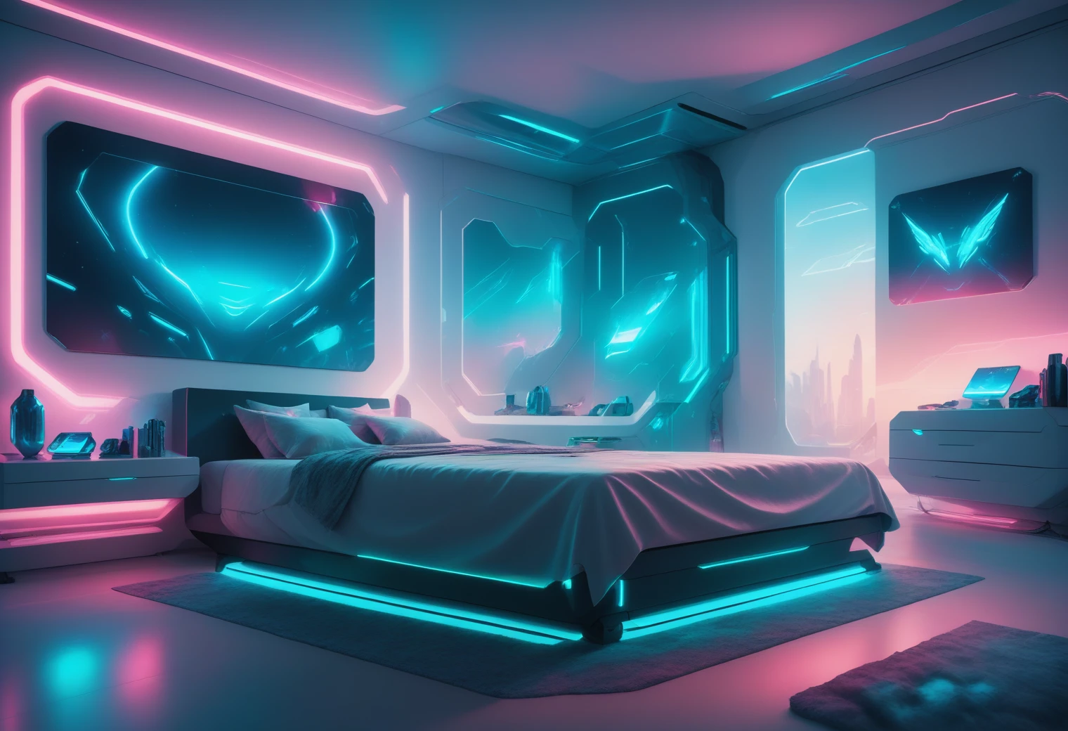 score_9, score_8_up, score_7_up,,futuristic,bedroom,  <lora:FuturisticPonyInteriors_epoch_7:0.6>