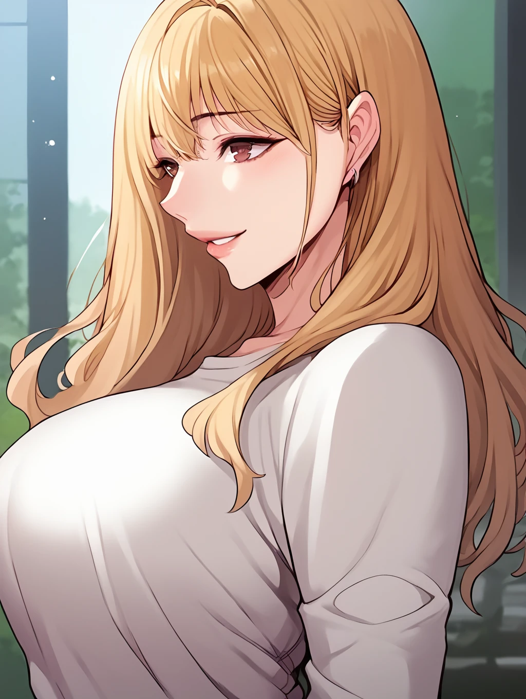 score_9, score_8_up, score_7_up, score_6_up, score_5_up, score_4_up source_anime , 1girl, liya, breasts, blonde hair, long hair, solo, large breasts, brown eyes, smile, <lora:liya:1>