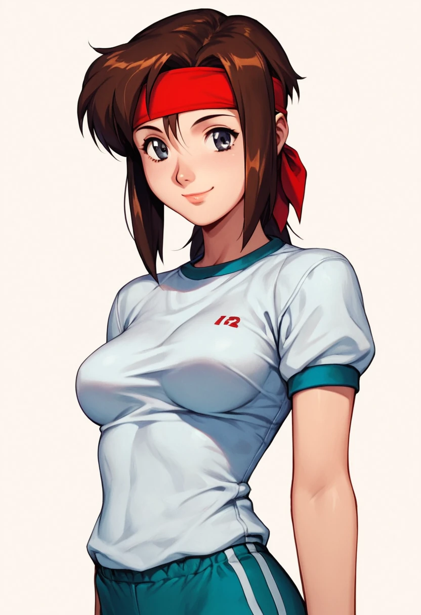 score_9, score_8_up, score_7_up, score_6_up, 1girl, solo,
Linna, brown hair, gray eyes, gym uniform, headband, smile,
detailed eyes, perfect face, perfect eyes, sexy, sexy girl, beautiful eyes, petite body, medium breasts, standing, posing, simple background, dynamic angle, <lora:Linna Yamazaki _ Bubblegum Crisis Tokyo 2040_epoch_10:1>