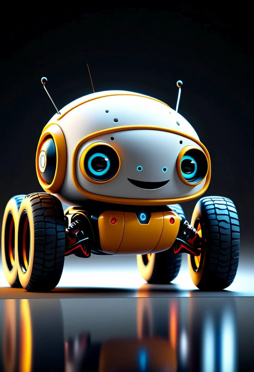 cute robot, vehicle <lora:Cute_Robots:1.5>, [ 3D rendering, 3d style, hyper detailed, octane render, Unreal engine 5, RTX shader, hyper detailed texture with reflection, HDR, ultra realistic, raytracing]