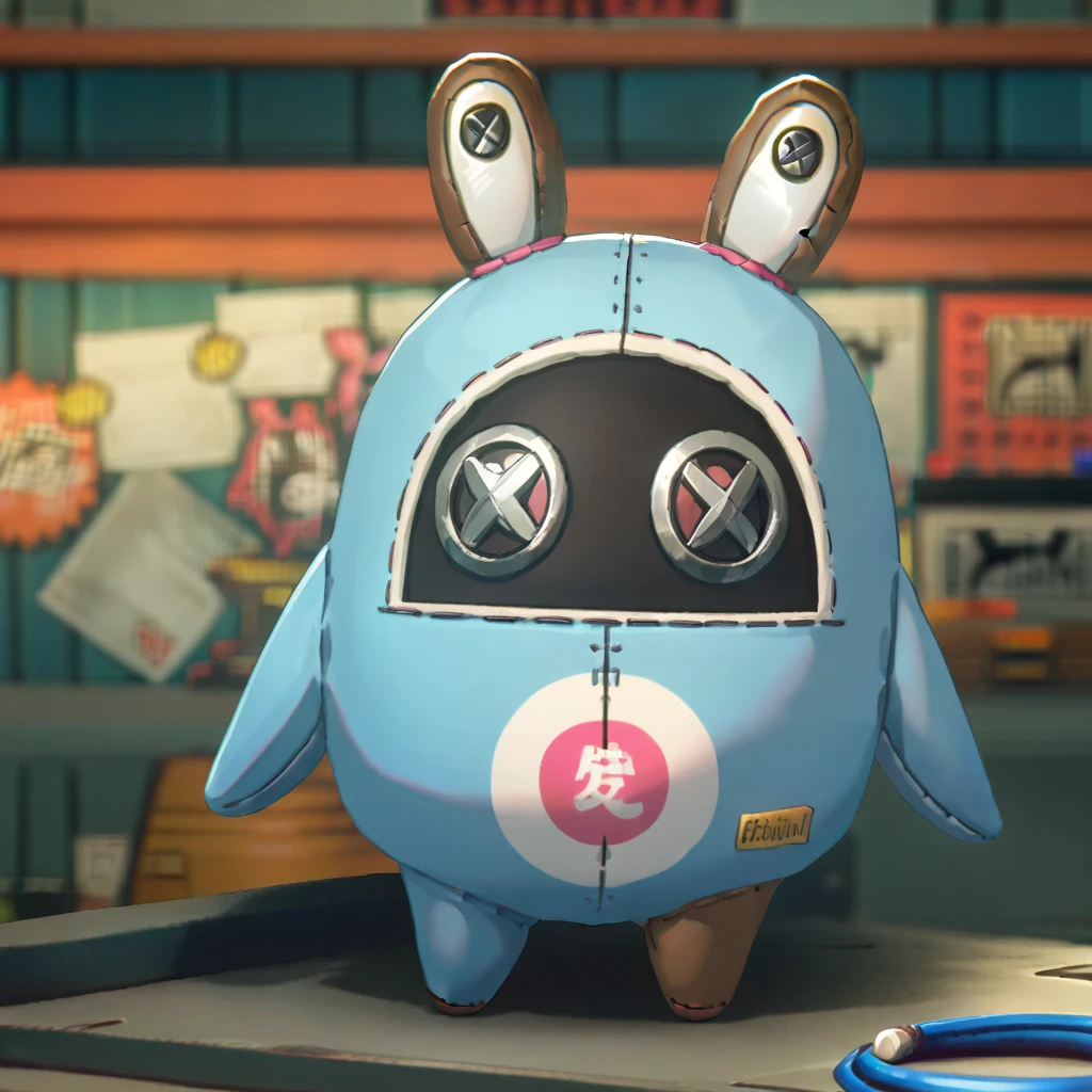 <lora:XL_bangboo_(zenless_zone_zero) (pony):1>,1other,doll,stuffed toy,no humans,solo,standing,, score_9,score_8_up,score_7_up, source_anime,